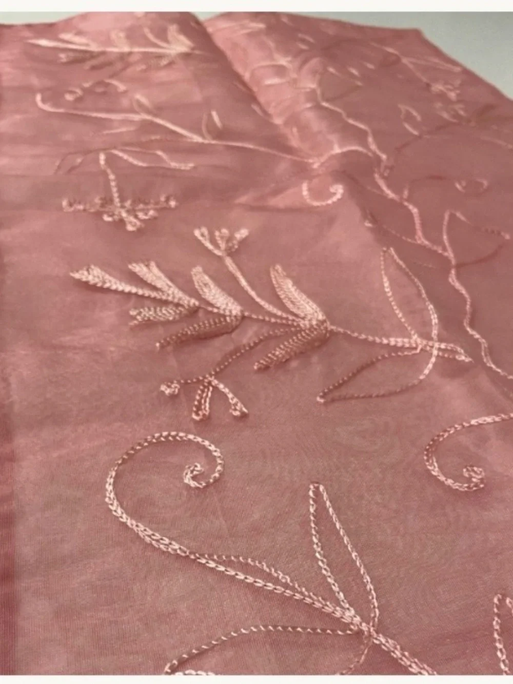 Vintage April Cornell Rose Silk Blend Runner; Like New; Embroidered